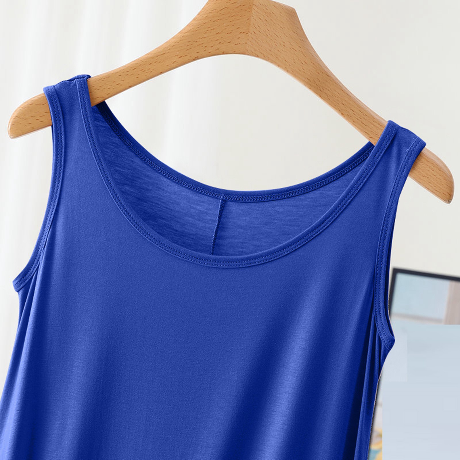 thumbnail image 4 of Vestido informal sin mangas y cuello redondo para mujer - Poliéster, color liso, tallas M-XXL, primavera/verano, hogar/ocio, 4 of 8